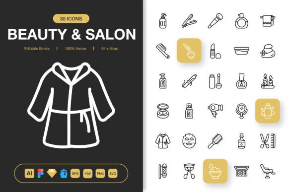 Beauty and Salon Icons: Graphics for Modern Branding