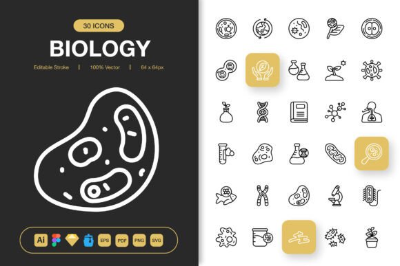 Biology Icons: Graphics and Icons for Modern Design