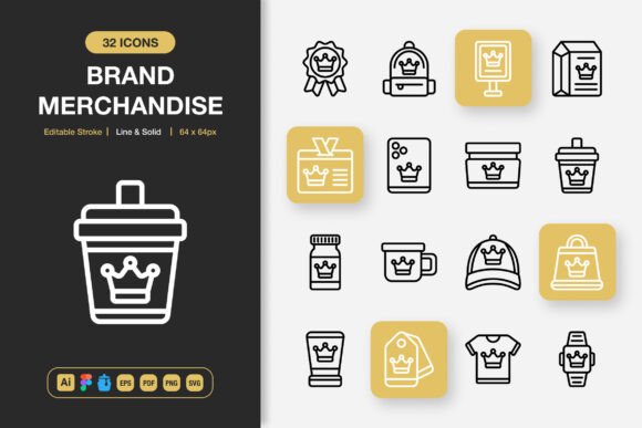 Brand Merchandise Icons: Graphics and Icons for Modern Design