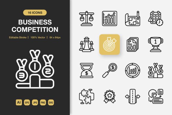 Business Competition Outline Icons