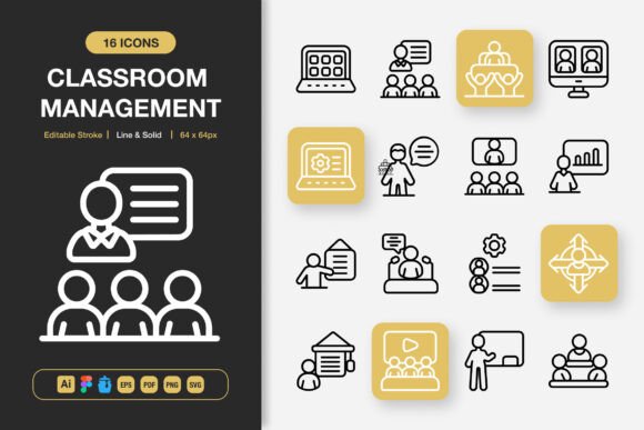 Classroom Management Icons: Graphics and Icons for Real Projects