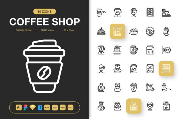 Coffee Shop Icons: Graphics and Icons for Local Business