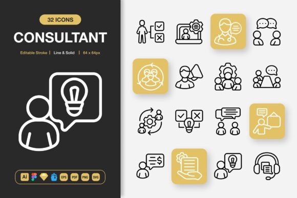 Consultant Icons: Graphics for Modern Design