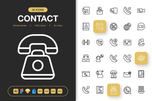 Contact Icons: A Modern Graphic Design Asset for Local Business Branding