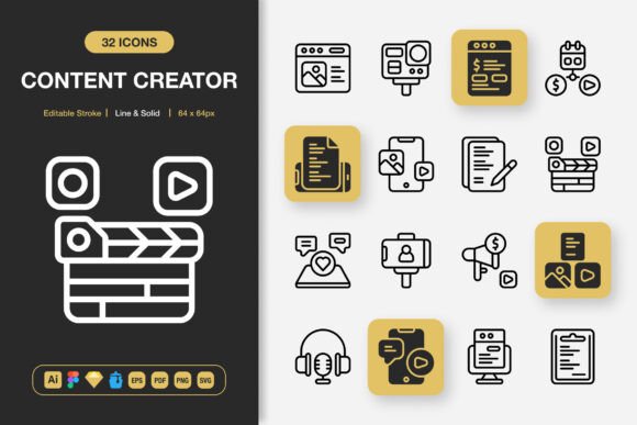 Content Creator Icons: A Modern Design Asset for Marketing and Branding