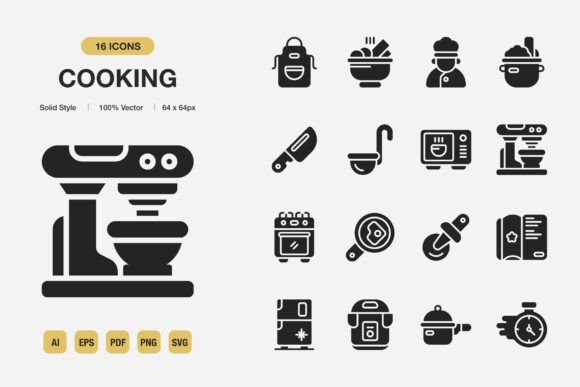 Cooking Solid Icons: Graphics and Icons for Real Publishing