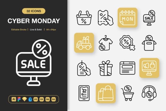 Cyber Monday Icons: Graphics and Icons for Local Business