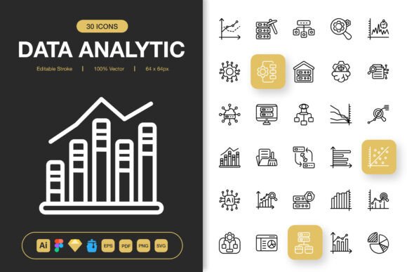 Data Analytic Icons Graphics
