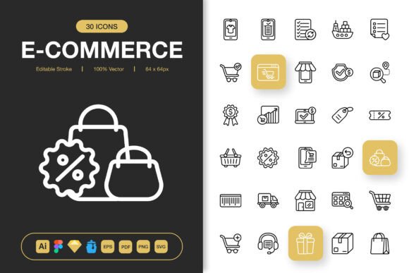 E-commerce Icons for Graphics and Icons