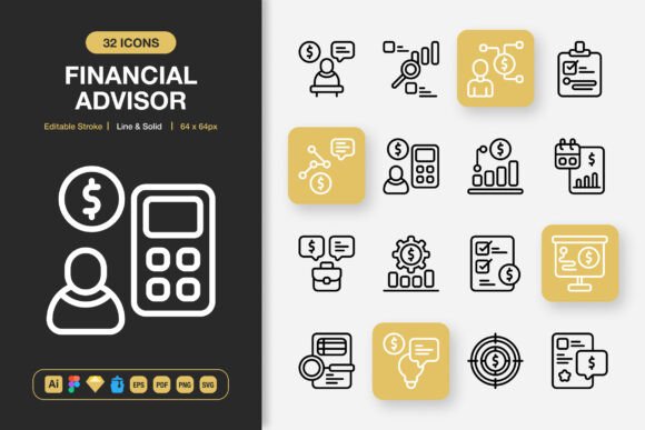 Financial Advisor Icons: Graphics and Icons for Branding