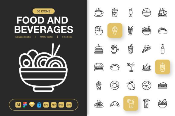 Food and Beverages Icons Review