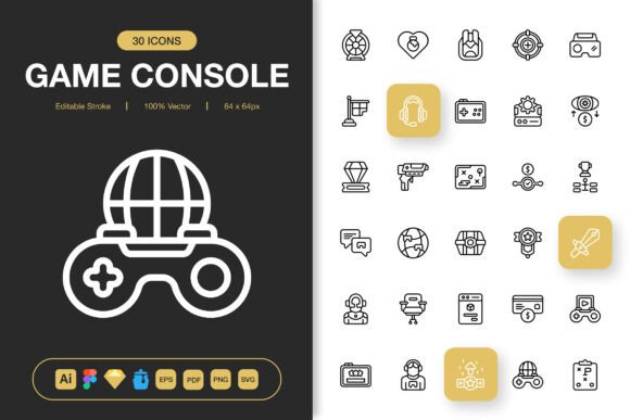 Game Console Icons: Graphics for Creative Projects