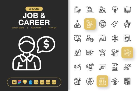 Job and Career Icons: A Versatile Graphic Design Asset for Digital Sellers