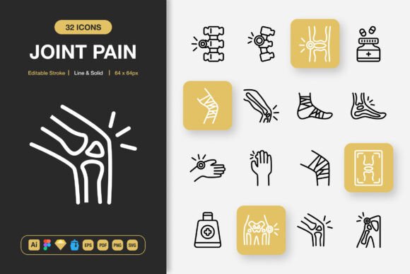 Joint Pain Icons: Graphics for Modern Design