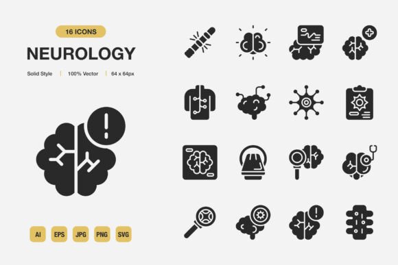 Neurology Solid Icons Review