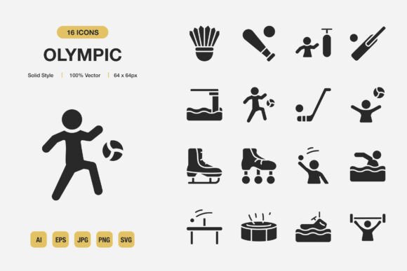 Olympic Solid Icons: Graphics and Icons for Modern Design