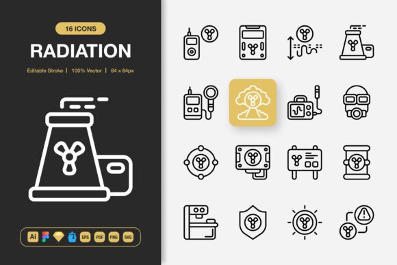 Radiation Icons: A Modern Graphic Design Asset for Creative Projects