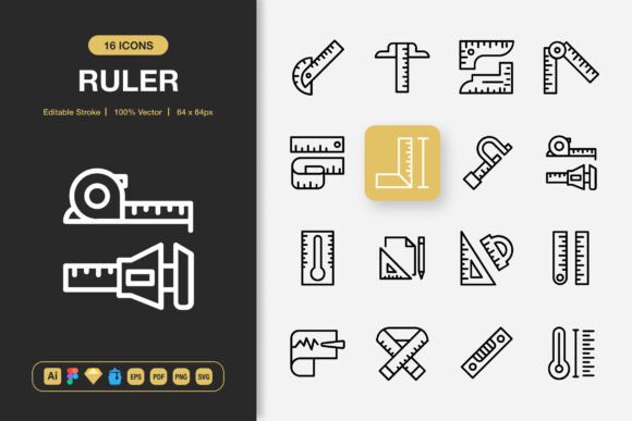Ruler Icons for Embroidery Projects