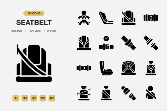 Seatbelt Solid Icons Review