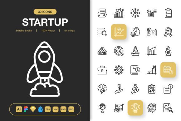 Startup Icons for Graphic Design
