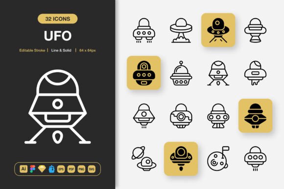 Ufo Icons: A Modern Graphic Design Asset for Creative Projects
